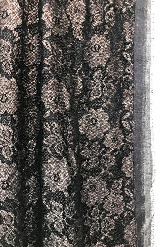 Bronze Lace Silk Cashmere Scarf
