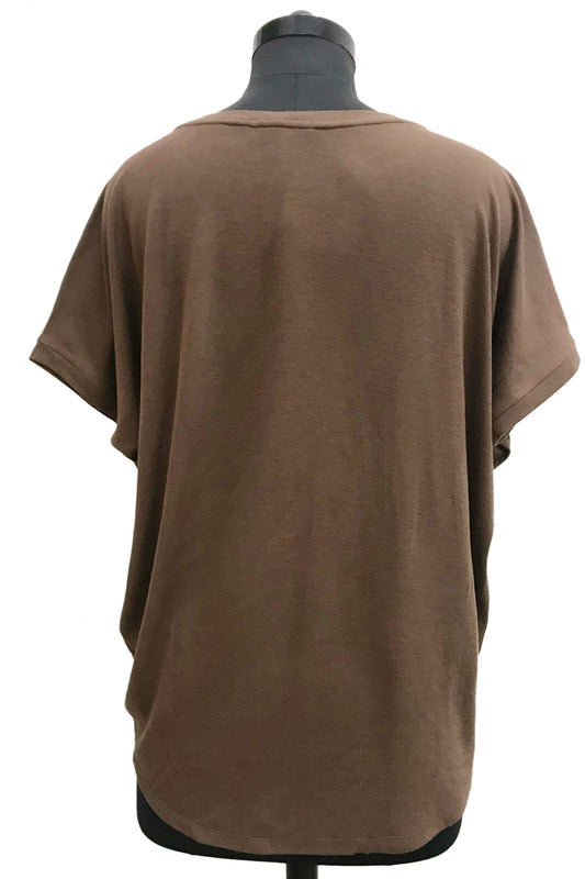 Brown Contemporary Cotton Sweater