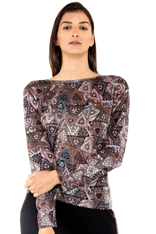 Brown Contemporary Silk Sweater