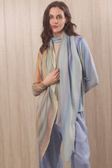 Wool cashmere pastle color play scarf