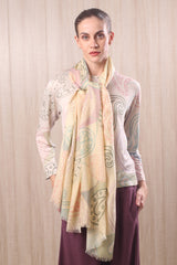wool cashmere pastle abstract paisley scarf