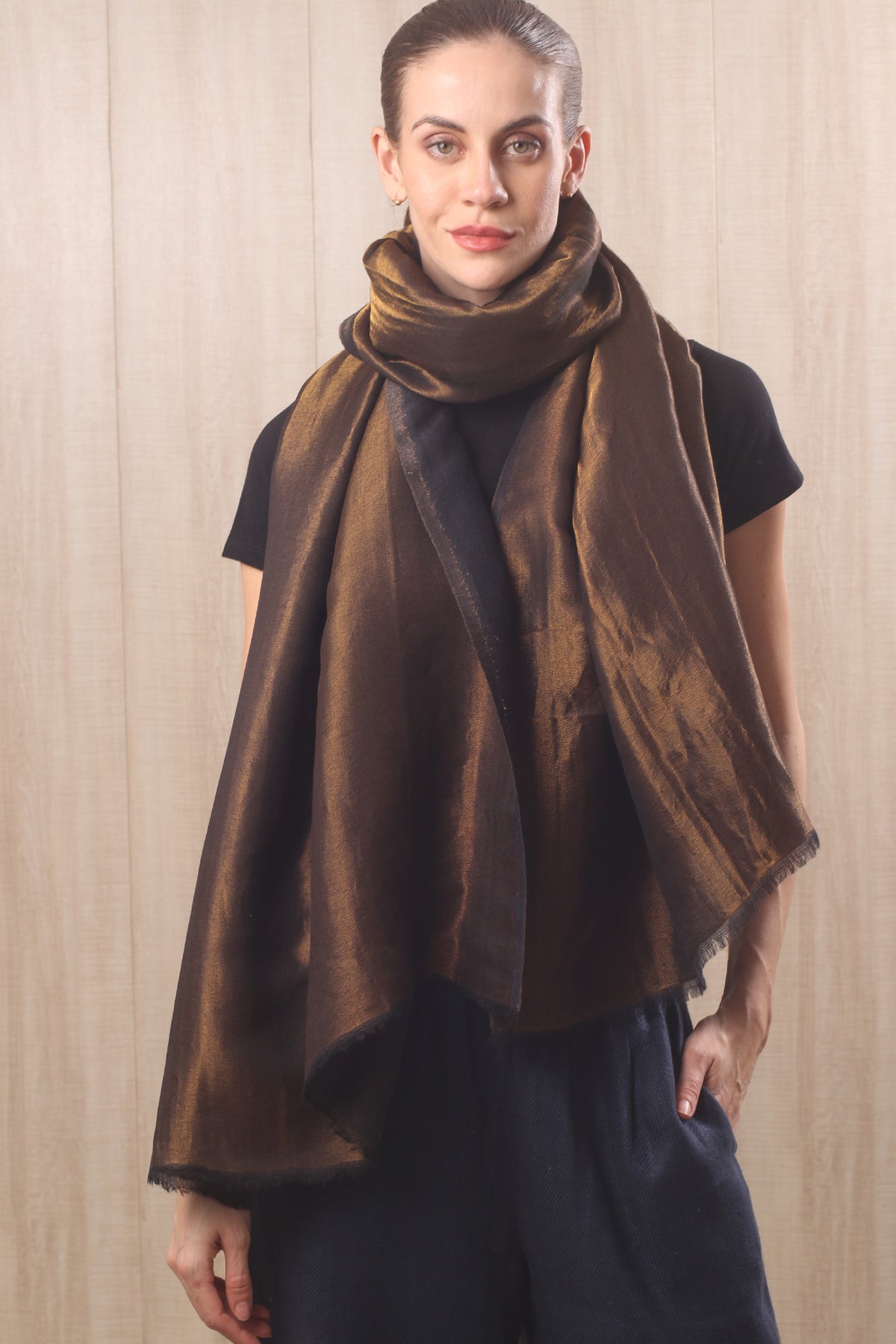Black & Gold  reversable gleam scarf