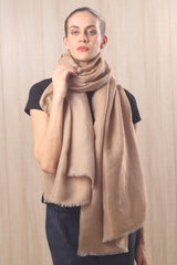 Wool ivoy & gold  reversable gleam scarf