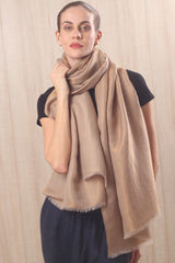 Wool ivoy & gold  reversable gleam scarf
