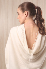 Ivory pure cashmere glimmer scarf