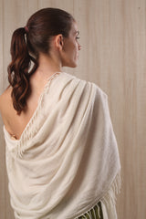 Ivory pure cashmere glimmer scarf