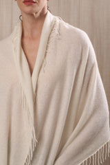 Ivory pure cashmere glimmer scarf