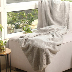 Cable Knit Cashmere Throw : Theodore