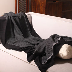 Silk Wool Cashmere Herringbone Throw : Dante