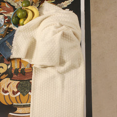 Ivory Cashmere Waffle Throw : Kai