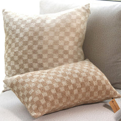 Checkered Silk Cashmere Boucle Cushion - Elanor