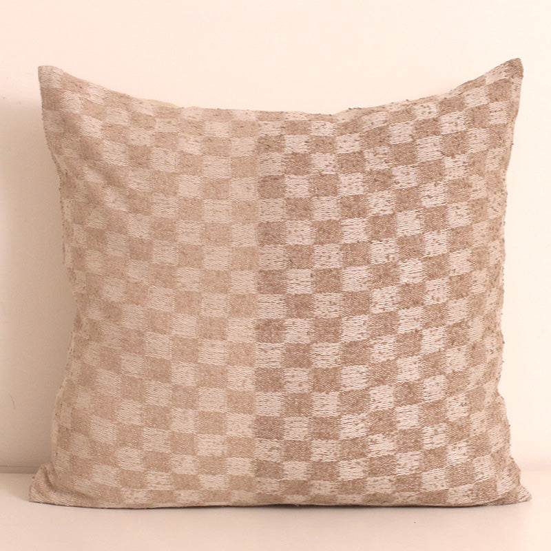 Checkered Silk Cashmere Boucle Cushion - Elanor