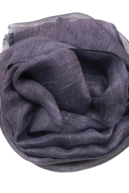 Purple Silk Linen Cashmere Scarf
