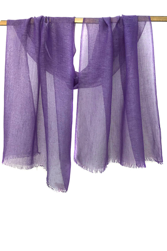 Violet Silk Linen Cashmere Scarf