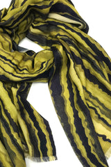 Lime Black Abstract Cashmere Scarf