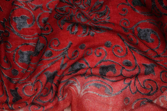 Red Silk Cashmere Scarf