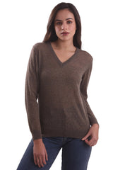 Teak Brown V-Neck Sweater