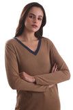 Cashew Brown V-Neck Sweater