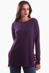 Eggplant Purple Tunic Fit Sweater