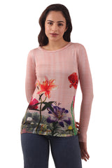 Watercolour Floral T Shirt - peach