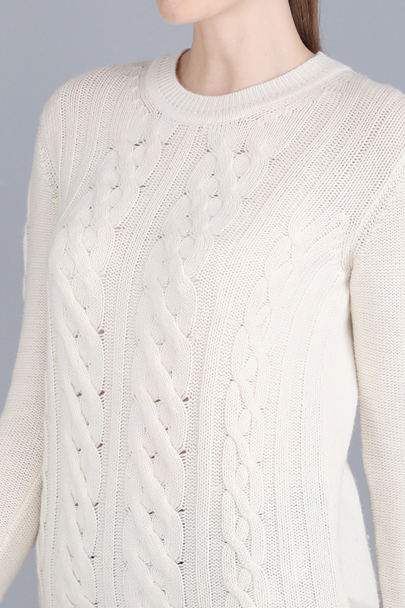 Cable knit cashmere sweater