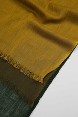 Triple Layer Merino Wool Scarf - Ochre, Olive, & Green
