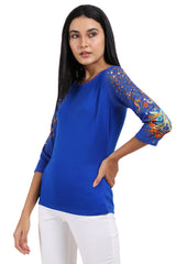 Indigo Blue Cotton T-Shirt